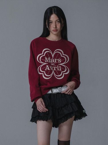 CLOVER NEEDLEWORK SWEATSHIRT_BURGUNDY - mars en avril - Modalova