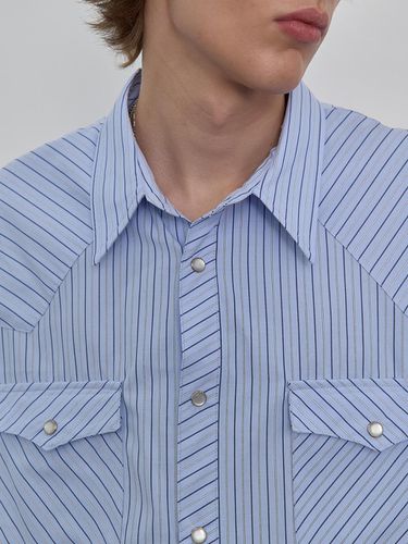 Stripe western shirt_blue - NUAKLE - Modalova