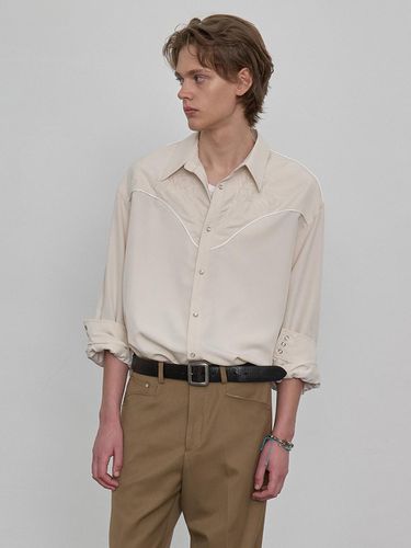 Tencel needlework shirt_ivory - NUAKLE - Modalova