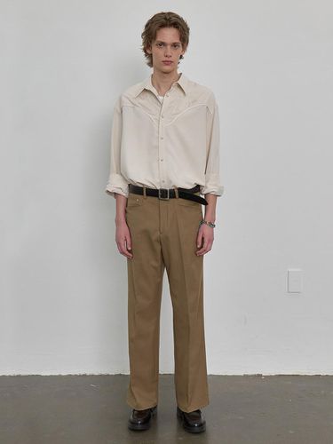 Flare fit wool pants_beige - NUAKLE - Modalova