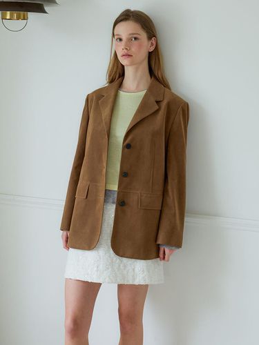 Exclusive] Single suede jacket - OLIVE DES OLIVE - Modalova