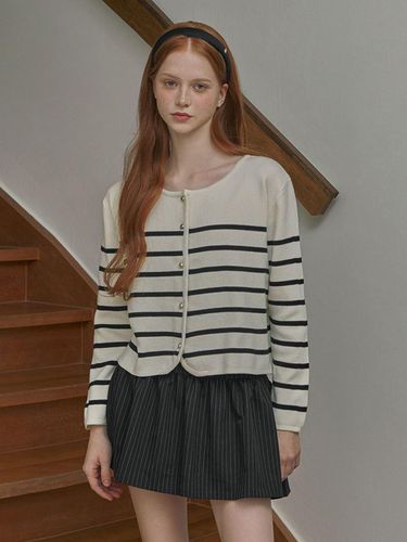 Adlon Stripe Gold Button Cardigan - TWEE - Modalova