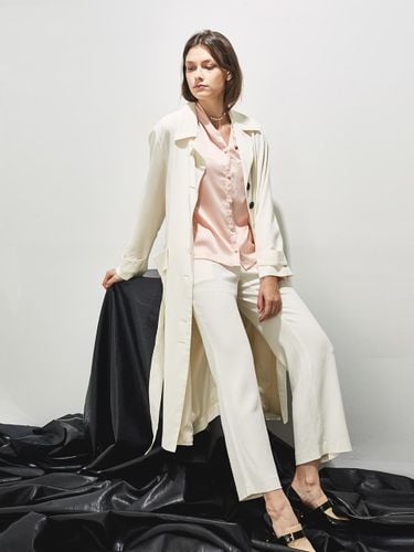 PURE LONG TRENCH COAT _ white - NOIXTE - Modalova