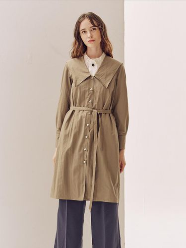 SAILOR COLLAR SHIRTS DRESS_BEIGE - NOIXTE - Modalova