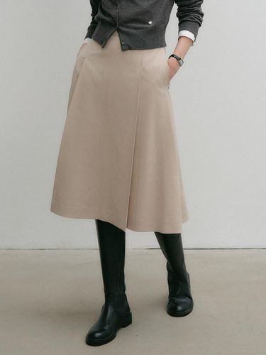 Linda Midi Tuck Flared Wool Skirt - LOOKAST - Modalova