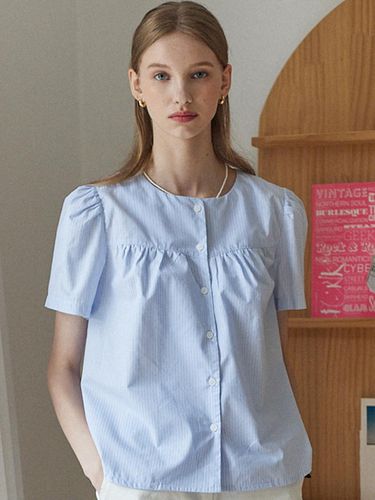 Julia Shirring Blouse - Sky Blue - NONLOCAL - Modalova