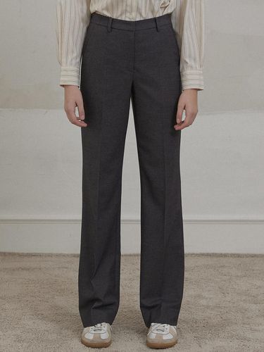 Waist Band Straight Pants - Charcoal - NONLOCAL - Modalova