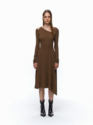 Unbalanced cut dress_Khaki - ellonarc - Modalova