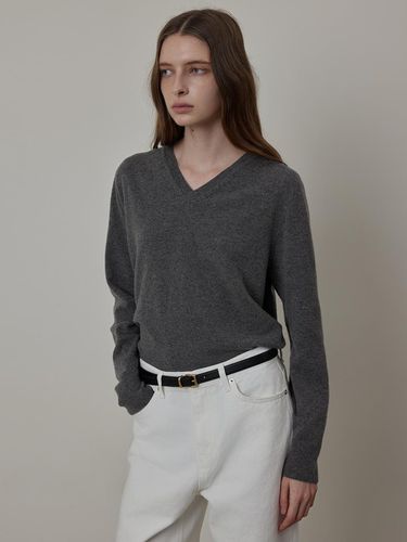 Wholegarment V-neck Cashmere Wool Knit - Q’SRB - Modalova