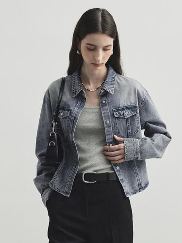 Crop denim shirt - Blue - MONGDOL - Modalova