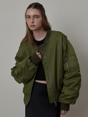 Flight Parka-ring Short Quilting Bomber Jacket - Q’SRB - Modalova