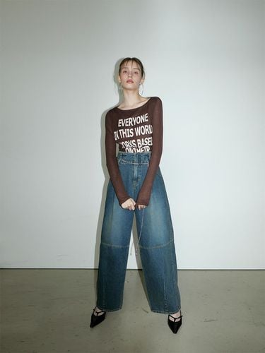 Moobi wide denim pants - ellonarc - Modalova