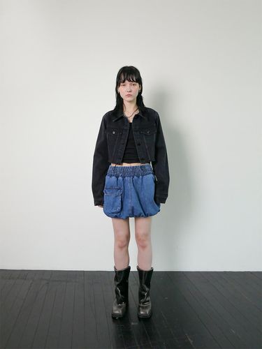 Volume Fit Denim Skirt_Blue - ellonarc - Modalova