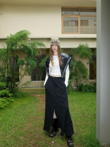 Slit Zuri Long Skirt_Black - ellonarc - Modalova