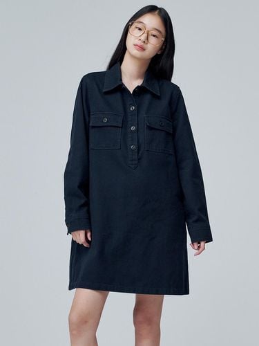 Color Denim dress (Navy) - MaLoupe - Modalova