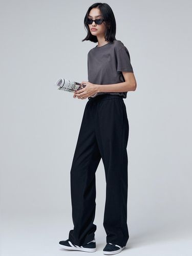 Wide BANDING Pants (Black) - MaLoupe - Modalova