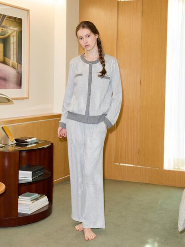 MJ_Stripe knitted pajamas_GRAY - Melanie Joy - Modalova