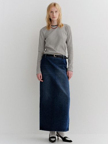 Maxi denim skirt_washed blue - ARCHAIC - Modalova