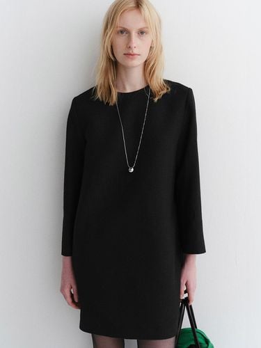 Plain Tweed Dress - Black - ARCHAIC - Modalova