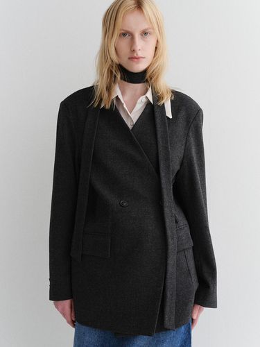 Collarless Jacket - Charcoal - ARCHAIC - Modalova