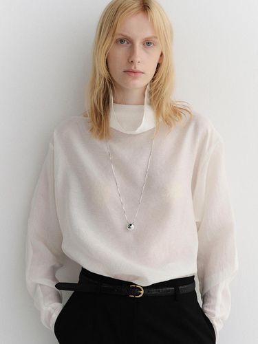 Funnel-neck blouse_beige - ARCHAIC - Modalova