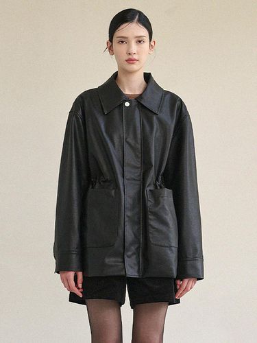 Sweetheart Cape Leather Half Coat - MICANE - Modalova