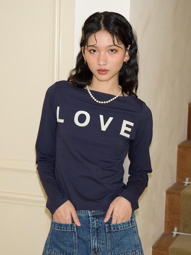 Love Boat Neck T_ Navy - SALON DE YOHN - Modalova