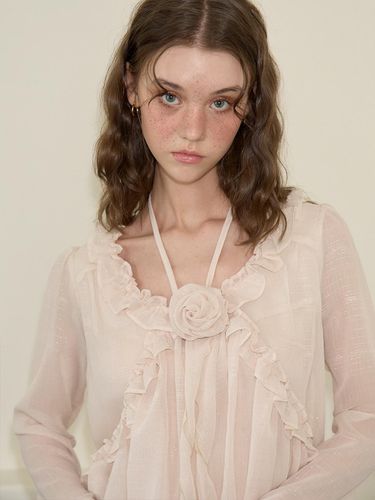 Corsage Point Chiffon Dress_ - SALON DE YOHN - Modalova