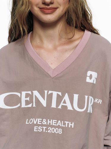 CENTAUR NYLON V-NECK SWEATSHIRT_PINK - CENTAUR.KR - Modalova