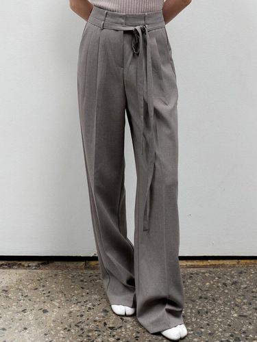 Two-belt Detail Wide Slacks - ouie - Modalova