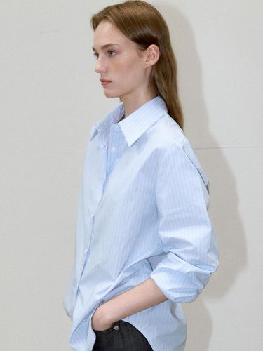 Stripe Relaxed fit Shirt - Sky Blue - ouie - Modalova