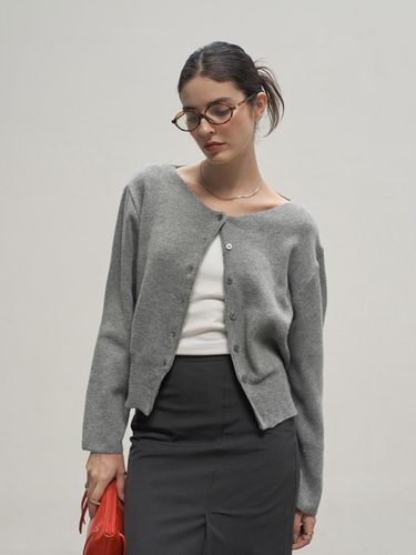 Cashmere Blend Wool Round Neck Cardigan - 320SHOWROOM - Modalova