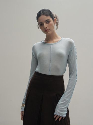 Stitch Sheer long sleeve Skyblue - 320SHOWROOM - Modalova