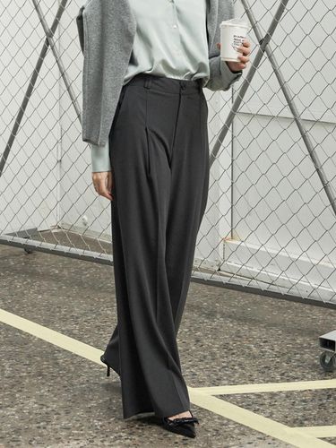 Essential wide slacks Charcoal - 320SHOWROOM - Modalova