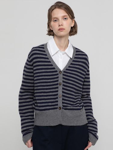 Stripe knitwear cardigan _ Gray - JMARK New York - Modalova