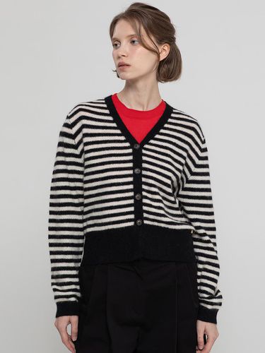 Stripe knitwear cardigan _ Black - JMARK New York - Modalova