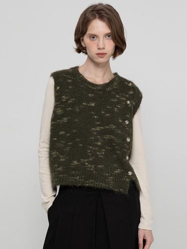 Wool boucle vest _ Khaki - JMARK New York - Modalova