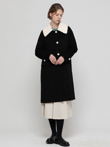 Knit collar wool coat _ Black - JMARK New York - Modalova