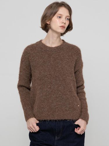 Solied wool boucle knitwear _ Brown - JMARK New York - Modalova