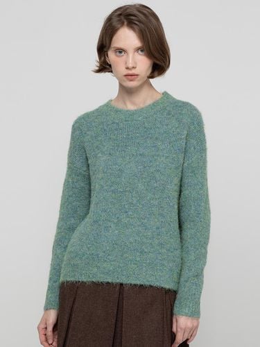 Solied wool boucle knitwear _ Green - JMARK New York - Modalova