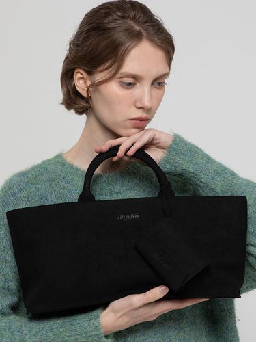 Layla suede tote bag _ Black - JMARK New York - Modalova