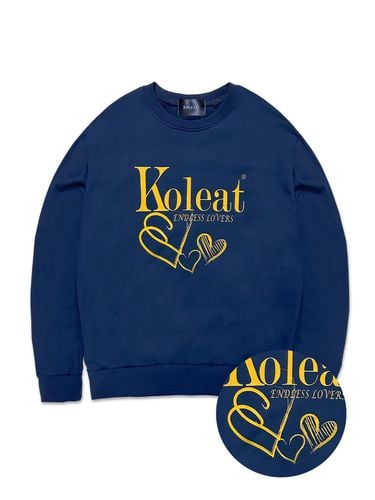 Oversized Fit Love Lettering Sweatshirt [NAVY] - KOLEAT - Modalova