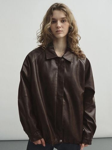 Eco-leather Oversized Fit Jacket - MONGDOL - Modalova