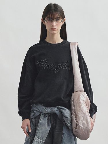 Washing denim sweatshirt - Black - MONGDOL - Modalova