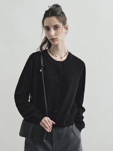 Wool Cashmere Round Neck Cardigan - MONGDOL - Modalova