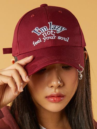 Layered Eyelet Ball Cap Lettering Embroidery Cap - KOLEAT - Modalova