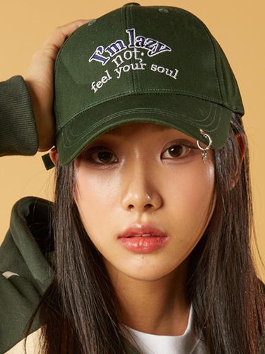 Layered Eyelet Ball Cap Lettering Embroidery Cap - KOLEAT - Modalova