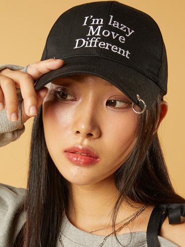 Layered Eyelet Ball Cap_Black - KOLEAT - Modalova