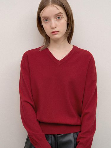 Solid V-neck Knitwear_ASKPO31010 - SISTINA - Modalova