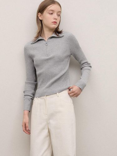 Libbed Half Zip-Up Knitwear_ASKPO31050 - SISTINA - Modalova